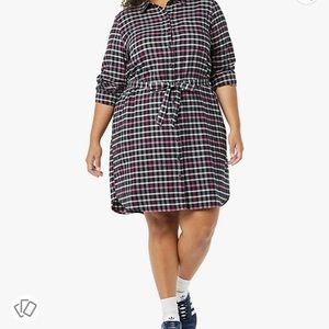 Good threads women brushed relaxed-fit belted shirt dress.